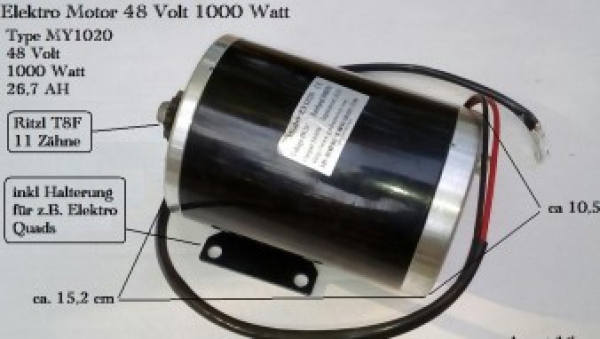 Elektromotor 1000 Watt 48 Volt mit Halterung